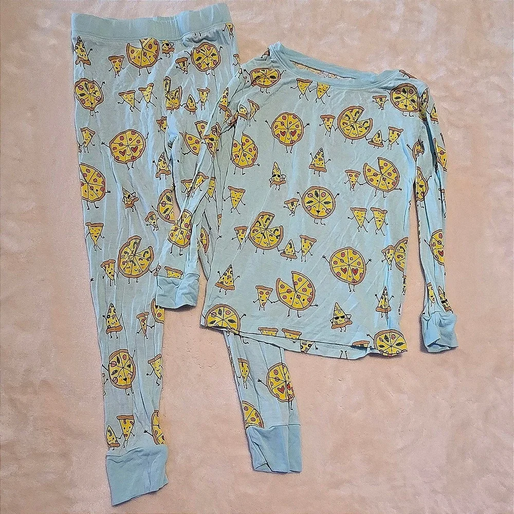 Little Sleepies Pizza Pals 4T Toddler Bamboo Pajama Set Unisex